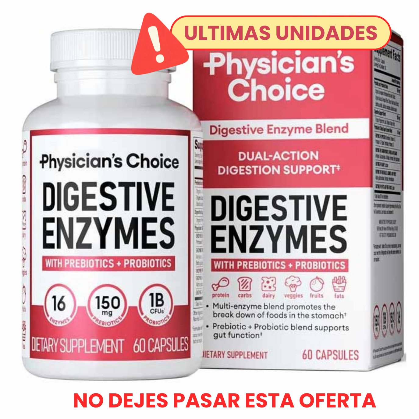 Enzimas digestivas  Come tranquilo y sin pesadez 🔥🌟