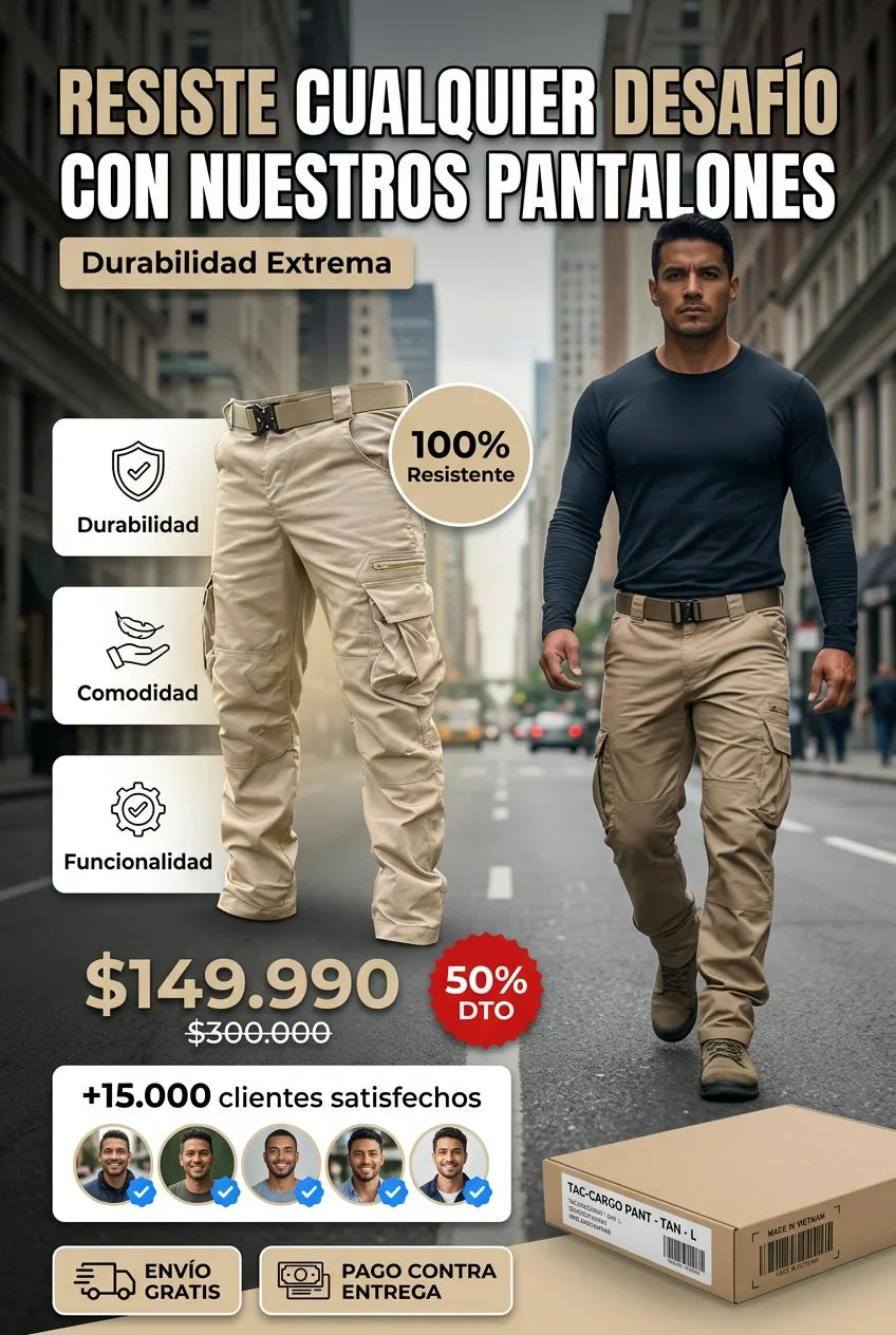Pantalón Táctico Cargo para Hombre – Resistente y Multifuncional